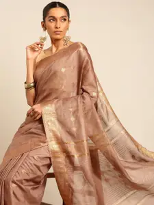 Taavi Woven Design Silk Blend Handloom Bhagalpuri Saree