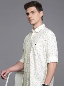 Louis Philippe Jeans Slim Fit Floral Printed Pure Cotton Casual Shirt