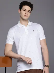 Louis Philippe Sport Paisley Printed Polo Collar Pure Cotton Slim Fit T-shirt