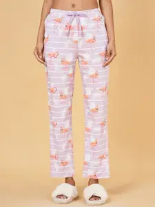 Dreamz by Pantaloons Women Flamingo Printed Pure Cotton Lounge Pant