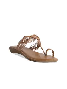 ERIDANI Textured One Toe Flats