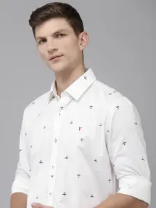 Van Heusen Sport Pure Cotton Slim Fit Opaque Printed Casual Shirt