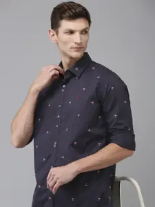 Van Heusen Sport Pure Cotton Slim Fit Opaque Printed Casual Shirt