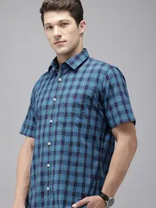 Van Heusen Sport Pure Cotton Slim Fit Opaque Checked Casual Shirt