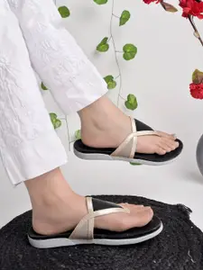 Shoetopia Girls Colourblocked T-Strap Flats