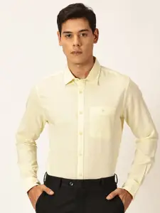 Thomas Scott Premium Slim Fit Long Sleeves Spread Collar Cotton Linen Formal Shirt