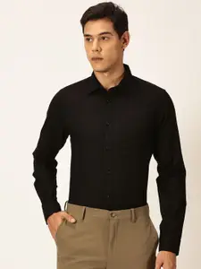 Thomas Scott Premium Slim Fit Long Sleeves Spread Collar Cotton Linen Formal Shirt