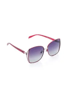 HASHTAG EYEWEAR Women Square Sunglasses with Polarised and UV Protected Lens D6312-C4-