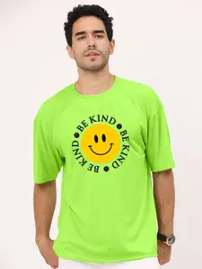 Leotude Typography Printed Round Neck Cotton Oversized T-shirt