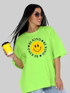 Leotude Printed Drop-Shoulder Sleeves Oversized T-shirt