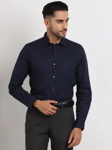 Turtle Summer Classic Slim Fit Printed Spread Collar Formal Shirt
