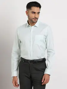 Turtle Classic Slim Fit Textured Opaque Cotton Formal Shirt