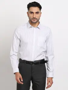 Turtle Classic Slim Fit Striped Spread Collar Cotton  Formal Shirt