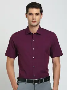 Turtle Classic Slim Fit Printed Spread Collar Cotton Formal Shirt