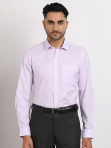 Turtle Classic Slim Fit Micro Checks Opaque Cotton Formal Shirt