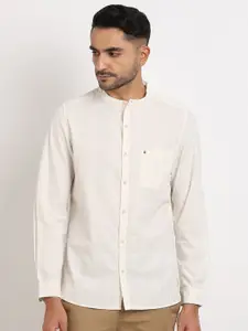 Turtle Relaxed Slim Fit Textured Opaque Cotton Casual Shirt