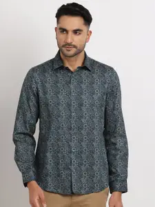 Turtle Premium Slim Fit Abstract Printed Opaque Cotton Casual Shirt