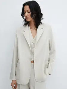MANGO Single-Breasted Longline Blazer