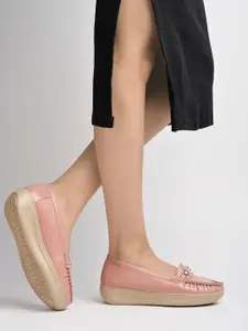 Shoetopia Girls Round Toe Heeled Loafers