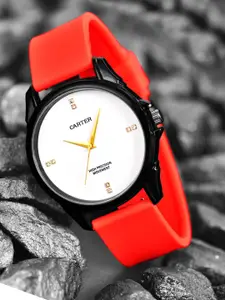 Sandy D Carter Men Embellished Dial & Straps Analogue Watch SDC24-89-RD