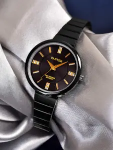 Sandy D Carter Women Embellished Dial & Bracelet Style Straps Analogue Watch SDC24-69-BK