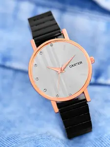 Sandy D Carter Women Embellished Dial Analogue Watch SDC24-59-RG-WH