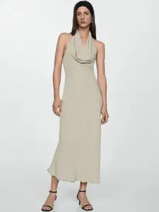MANGO Halter Neck Sheath Midi Dress