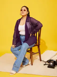 QUIERO MAS Plus Size Embellished Shrug