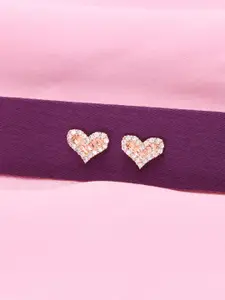 KAI JEWEL 92.5 Sterling Silver Rhodium-Plated Cubic Zirconia Studded Studs Earrings