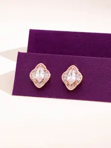 KAI JEWEL 925 Sterling Silver Rhodium-Plated Cubic Zirconia Studs Earrings