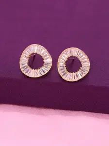 KAI JEWEL 92.5 Sterling Silver Rhodium-Plated Cubic Zirconia Contemporary Stud Earrings