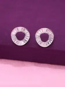 KAI JEWEL 92.5 Sterling Silver Rhodium-Plated Cubic Zirconia Contemporary Stud Earrings