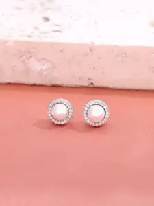 KAI JEWEL 925 Sterling Silver Rhodium-Plated Cubic Zirconia Studs Earrings