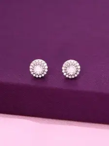 KAI JEWEL 925 Sterling Silver Rhodium-Plated Cubic Zirconia Studs Earrings