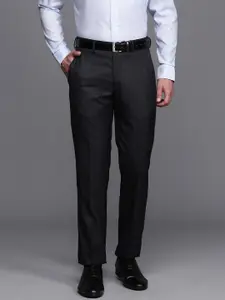 Louis Philippe Men Textured Formal Trousers
