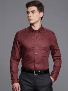 Louis Philippe Classic Fit Striped Pure Cotton Formal Shirt