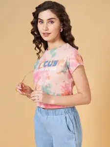 People Dyed Round Neck Cotton Crop Top