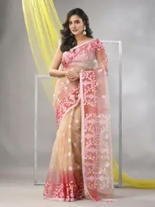 Charukriti Woven Design Pure Silk Jamdani Saree