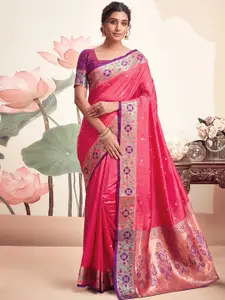 Satrani Woven Design Zari Silk Blend Banarasi Saree