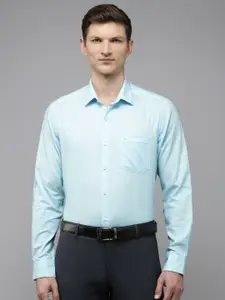 Arrow Self Design Manhattan Slim Fit Opaque Pure Cotton Formal Shirt