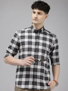 Arrow Manhattan Slim Fit Checked Pure Cotton Casual Shirt