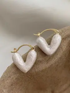 WHITE LIES Heart Drop Earrings