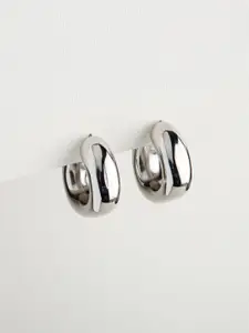 WHITE LIES Silver-Plated Half Hoop Earrings