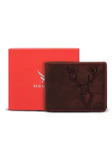 REDHORNS Men Animal Printed Leather Two Fold Wallet