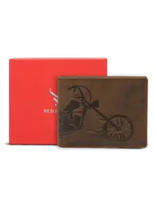 REDHORNS Men Printed Leather Two Fold Wallet