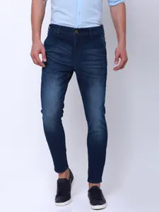 HIGHLANDER by Rohit Sharma Men Blue Slim Mid-Rise Clean Look Stretchable Cropped Jeans