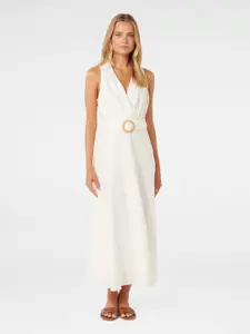 Forever New V-Neck Linen Maxi Dress