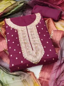 Peachmode Organza Unstitched Dress Material