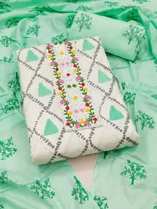 Peachmode Geometric Printed Pure Cotton Unstitched Dress Material