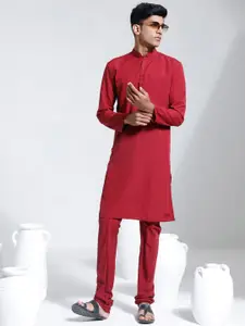 VASTRAMAY Mandarin Collar Regular Kurta & Pyjamas